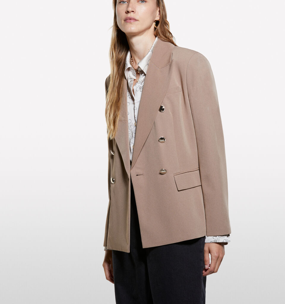 Blazer marrom com botões gold - blazers para mulher - Marrom | Sisley image number 3